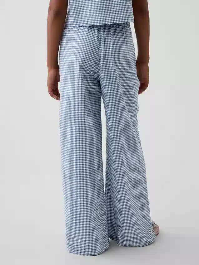 Kinderen Linnen-katoenen gemakkelijke broek met wijde pijpen