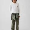 Kinderen: moderne, relaxte rechte kaki broek