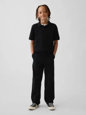 Kinderen: moderne, relaxte rechte kaki broek