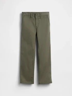 Kinderen: moderne, relaxte rechte kaki broek