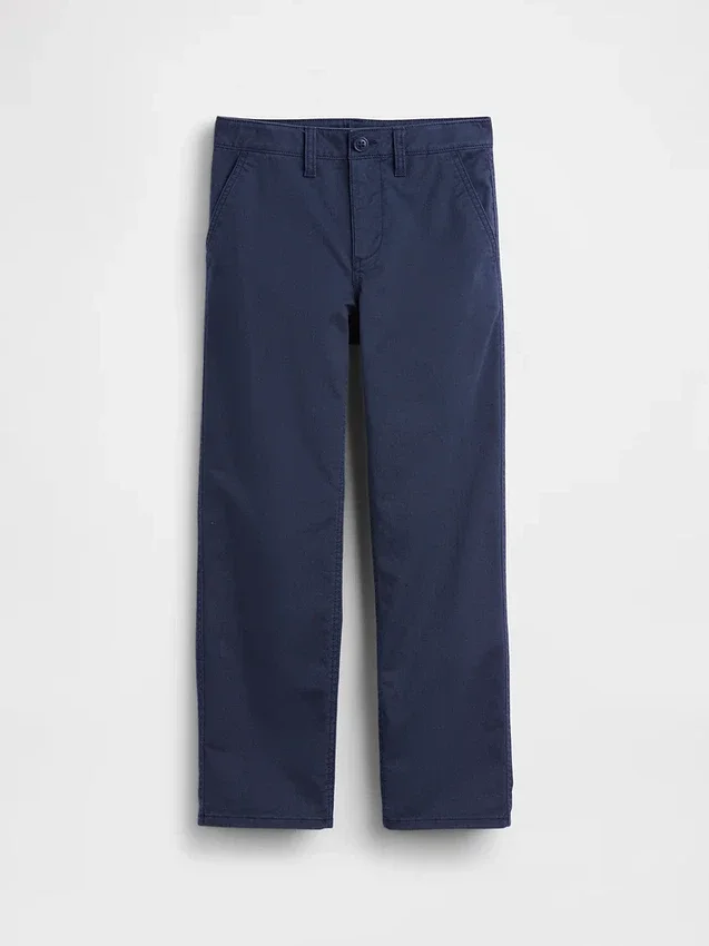 Kinderen: moderne, relaxte rechte kaki broek