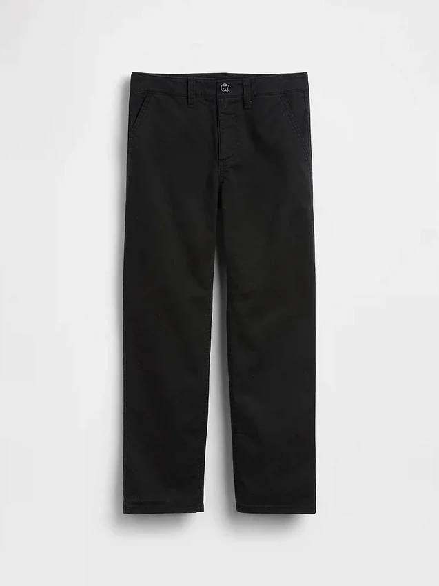 Kinderen: moderne, relaxte rechte kaki broek
