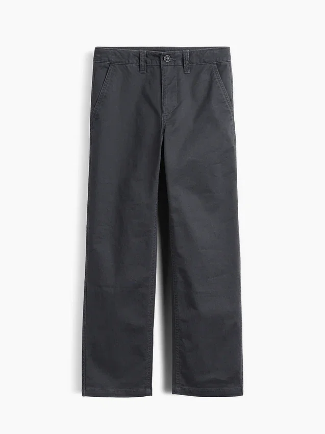 Kinderen: moderne, relaxte rechte kaki broek