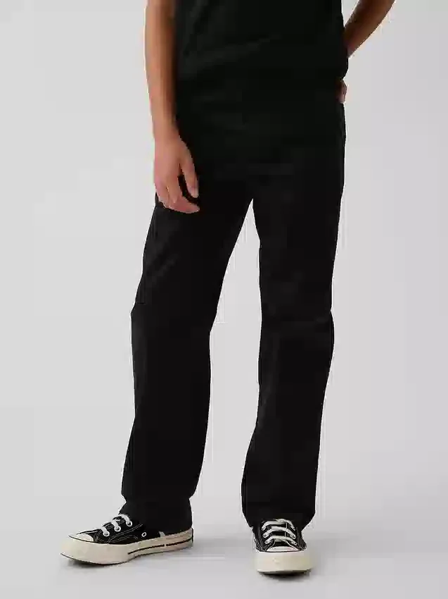 Kinderen: moderne, relaxte rechte kaki broek