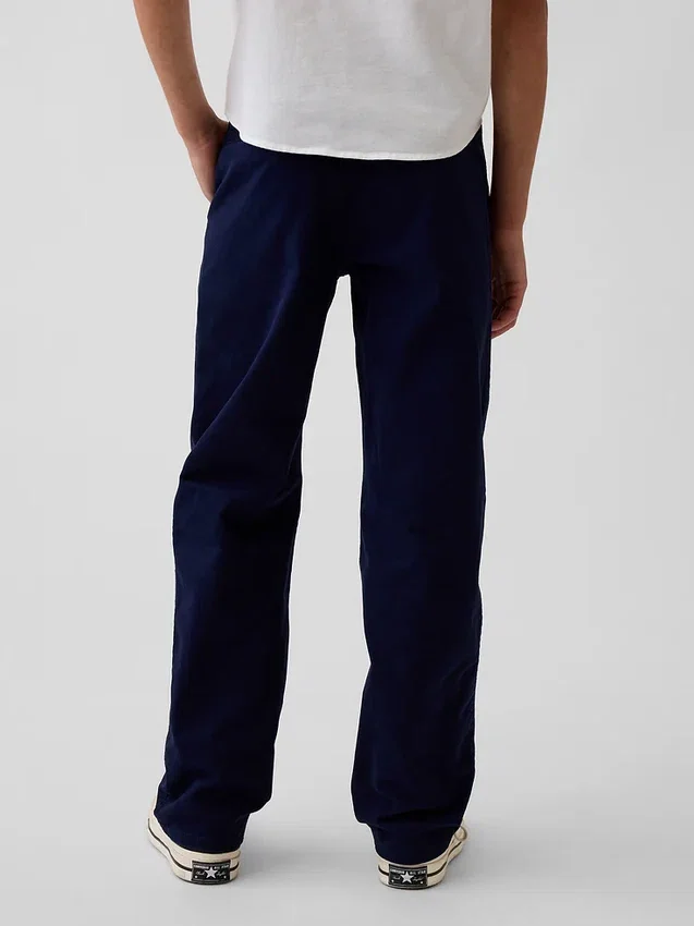 Kinderen: moderne, relaxte rechte kaki broek