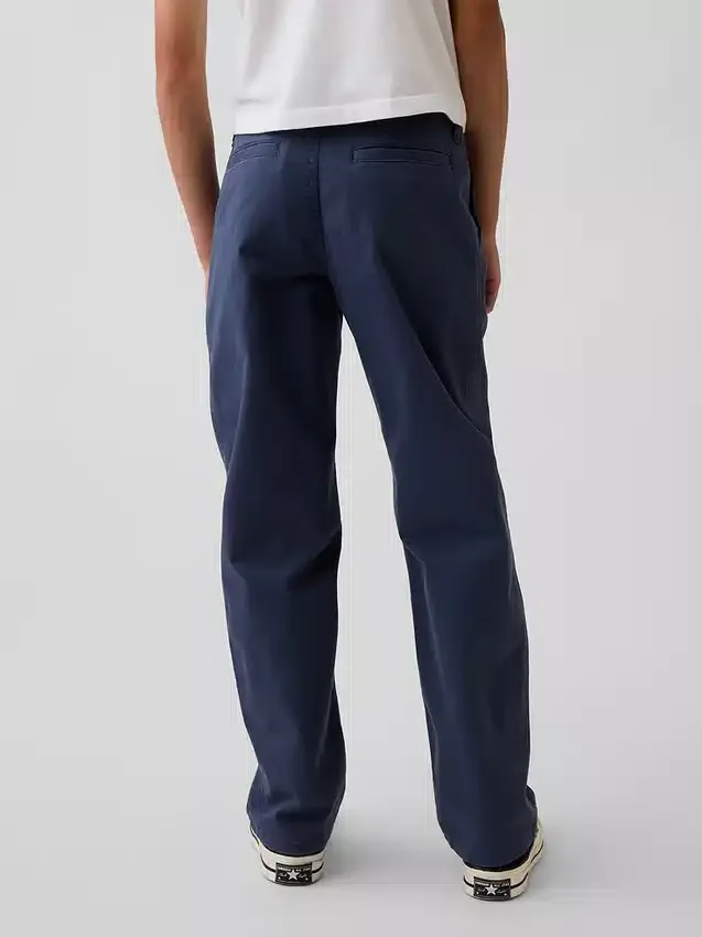 Kinderen: moderne, relaxte rechte kaki broek