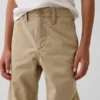 Kinderen: moderne, relaxte rechte kaki broek