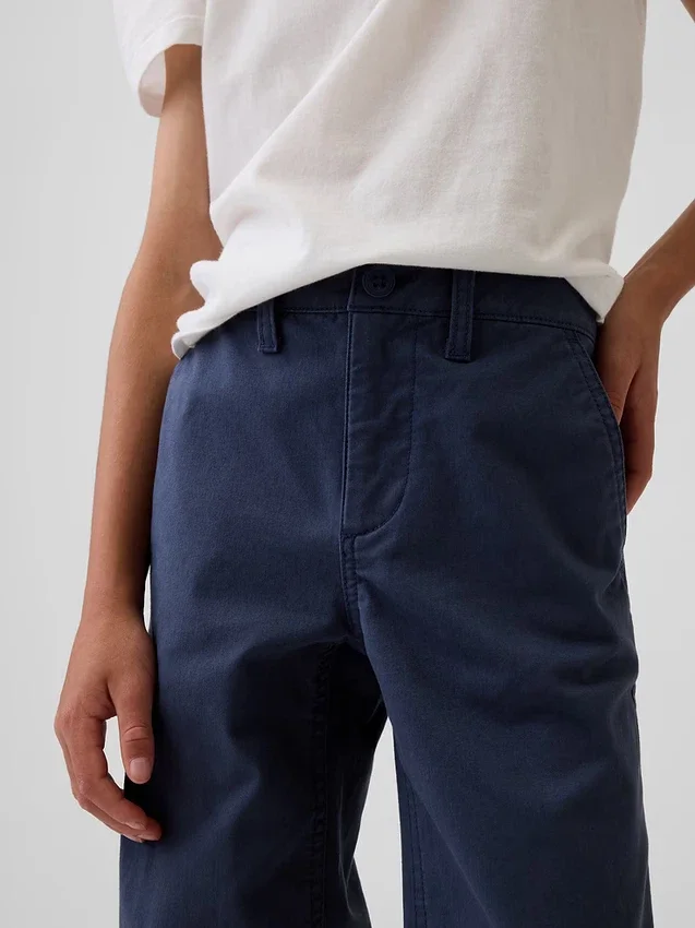 Kinderen: moderne, relaxte rechte kaki broek