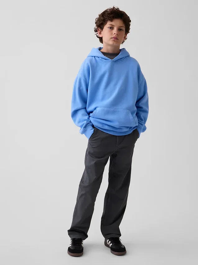 Kinderen: moderne, relaxte rechte kaki broek