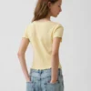 Kinderen Pointelle geribd T-shirt met knoopsluiting aan de voorkant