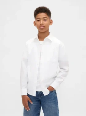 Kinderen Popeline Uniform Relaxed Overhemd