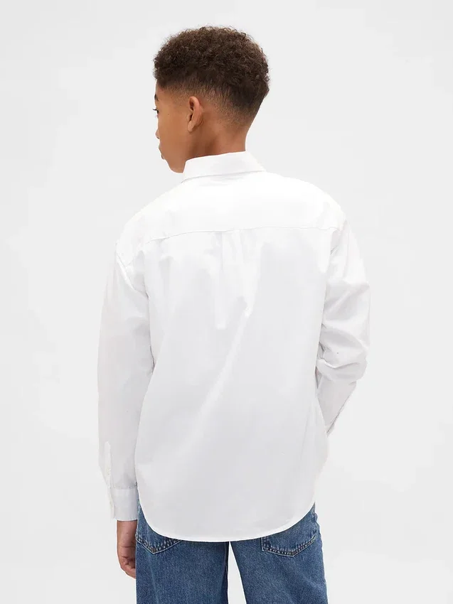 Kinderen Popeline Uniform Relaxed Overhemd