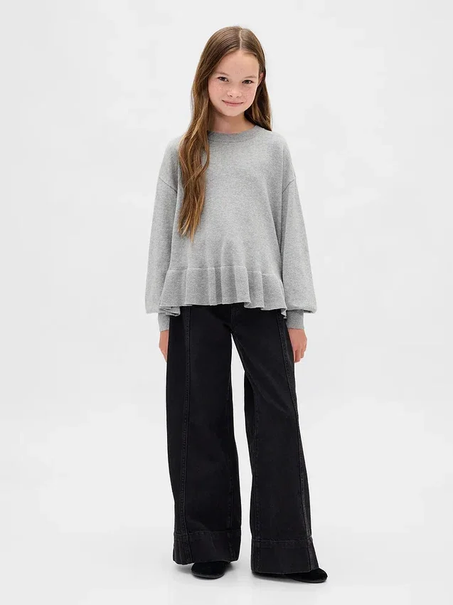 Kinderen Relaxed Peplum-trui
