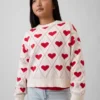 Kinderen: Relaxed trui met print en ronde hals