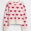Kinderen: Relaxed trui met print en ronde hals