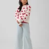 Kinderen: Relaxed trui met print en ronde hals