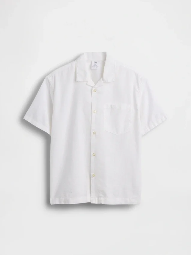 Kinderen: Relaxed vakantieshirt van linnen-katoen