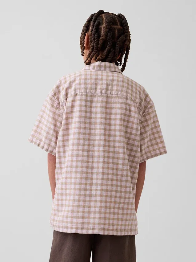 Kinderen: Relaxed vakantieshirt van linnen-katoen