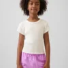 Kinderen T-shirt met gemêleerde ribboord en getailleerde pasvorm