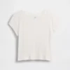 Kinderen T-shirt met gemêleerde ribboord en getailleerde pasvorm