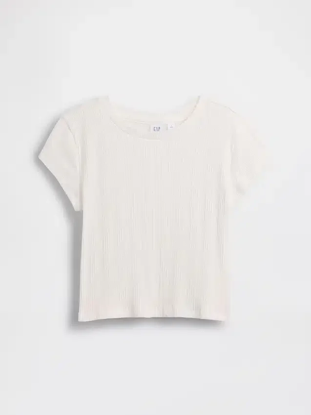 Kinderen T-shirt met gemêleerde ribboord en getailleerde pasvorm