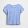 Kinderen T-shirt met gemêleerde ribboord en getailleerde pasvorm