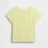 Kinderen T-shirt met gemêleerde ribboord en getailleerde pasvorm