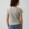 Kinderen T-shirt met gemêleerde ribboord en getailleerde pasvorm