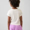 Kinderen T-shirt met gemêleerde ribboord en getailleerde pasvorm