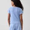 Kinderen T-shirt met gemêleerde ribboord en getailleerde pasvorm
