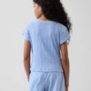 Kinderen T-shirt met gemêleerde ribboord en getailleerde pasvorm