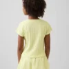 Kinderen T-shirt met gemêleerde ribboord en getailleerde pasvorm