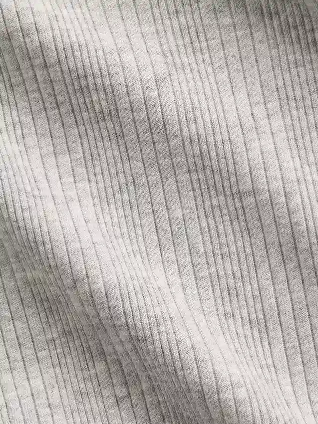 Kinderen T-shirt met gemêleerde ribboord en getailleerde pasvorm