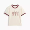 Kinderen: T-shirt met grafische print en ringer-boord in relaxte pasvorm
