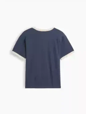 Kinderen: T-shirt met grafische print en ringer-boord in relaxte pasvorm