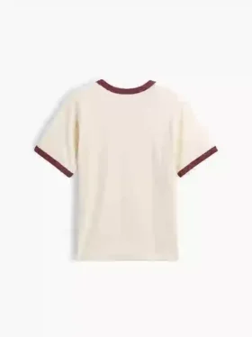 Kinderen: T-shirt met grafische print en ringer-boord in relaxte pasvorm