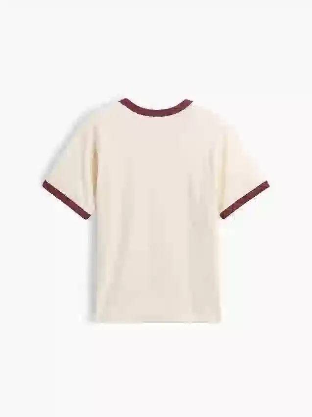 Kinderen: T-shirt met grafische print en ringer-boord in relaxte pasvorm