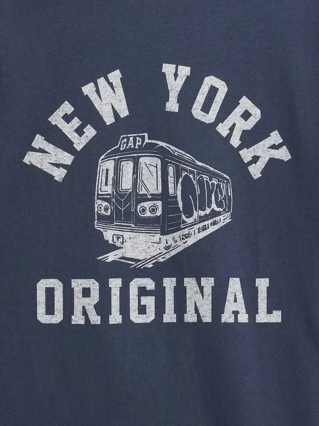 Kinderen: T-shirt met grafische print en ringer-boord in relaxte pasvorm