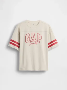 Kinderen: T-shirt van zwaar katoen met oversized logo en naaddetails