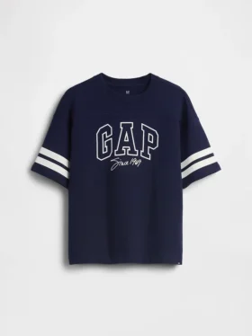 Kinderen: T-shirt van zwaar katoen met oversized logo en naaddetails