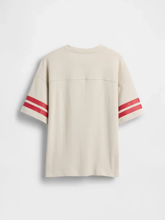 Kinderen: T-shirt van zwaar katoen met oversized logo en naaddetails