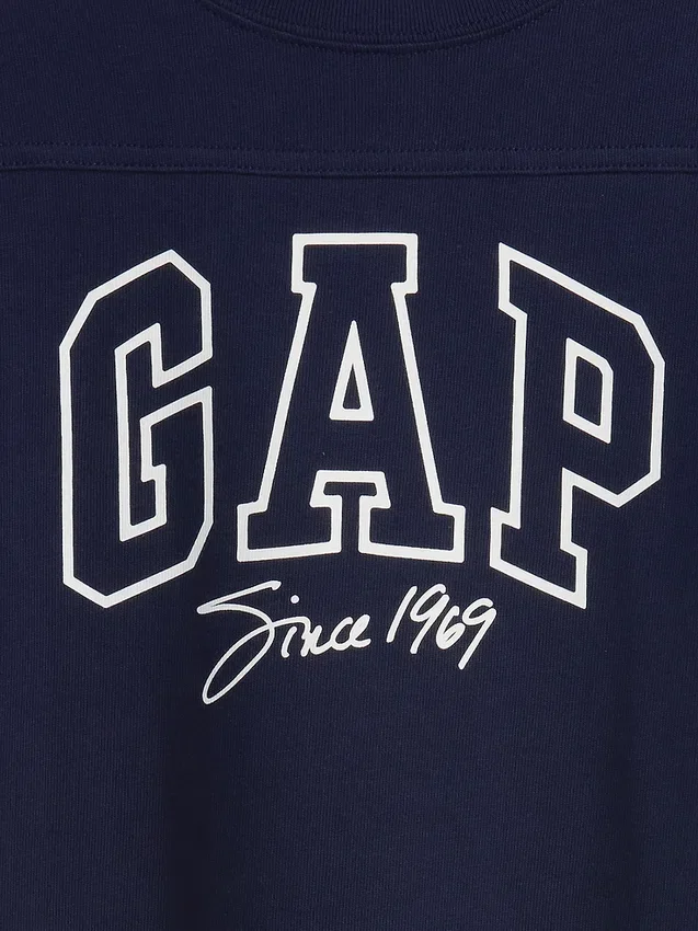 Kinderen: T-shirt van zwaar katoen met oversized logo en naaddetails