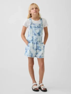 Kinderen Tie-Dye denim shortalls met relaxte pasvorm