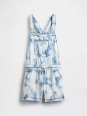 Kinderen Tie-Dye denim shortalls met relaxte pasvorm