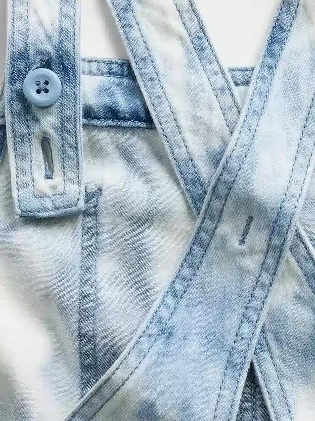 Kinderen Tie-Dye denim shortalls met relaxte pasvorm