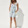 Kinderen Tie-Dye denim shortalls met relaxte pasvorm