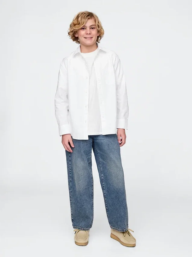 Kinderen Uniform Relaxed Oxford-overhemd