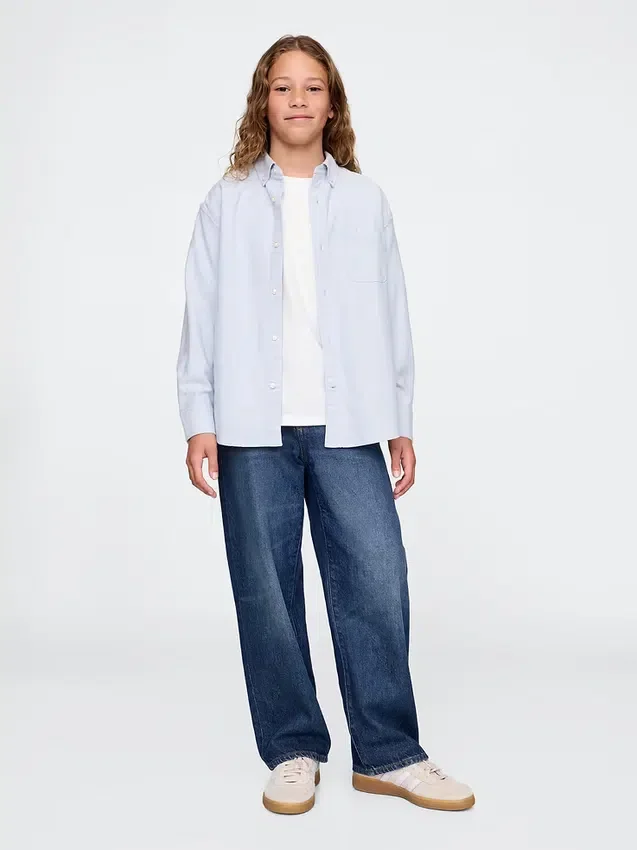 Kinderen Uniform Relaxed Oxford-overhemd