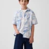 Kinderen: vakantieshirt met bloemenprint en textuur