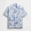 Kinderen: vakantieshirt met bloemenprint en textuur